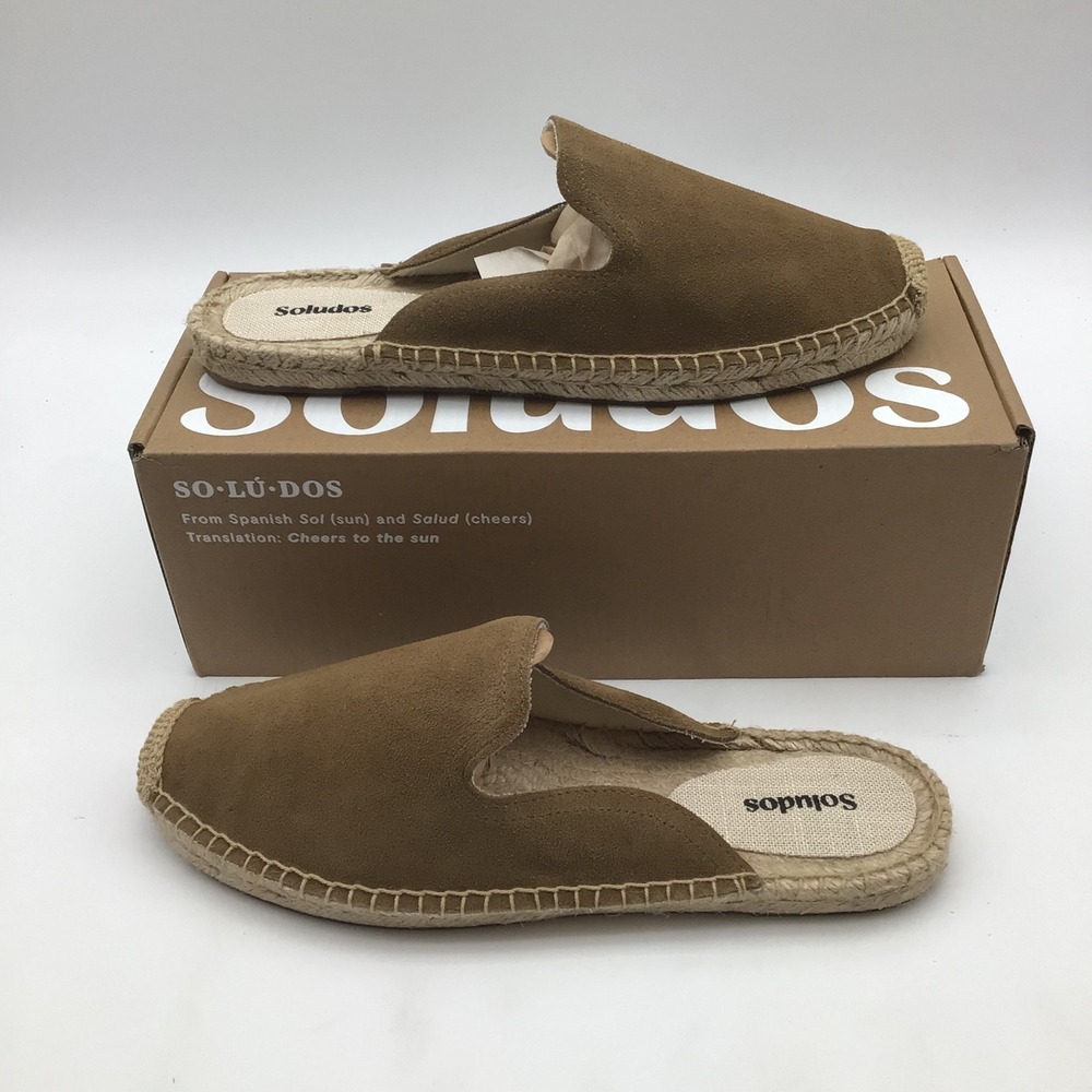 Soludos Womens The Smoking Mule Espadrille Suede Miel Brown Size 9 - 9.5 NEW